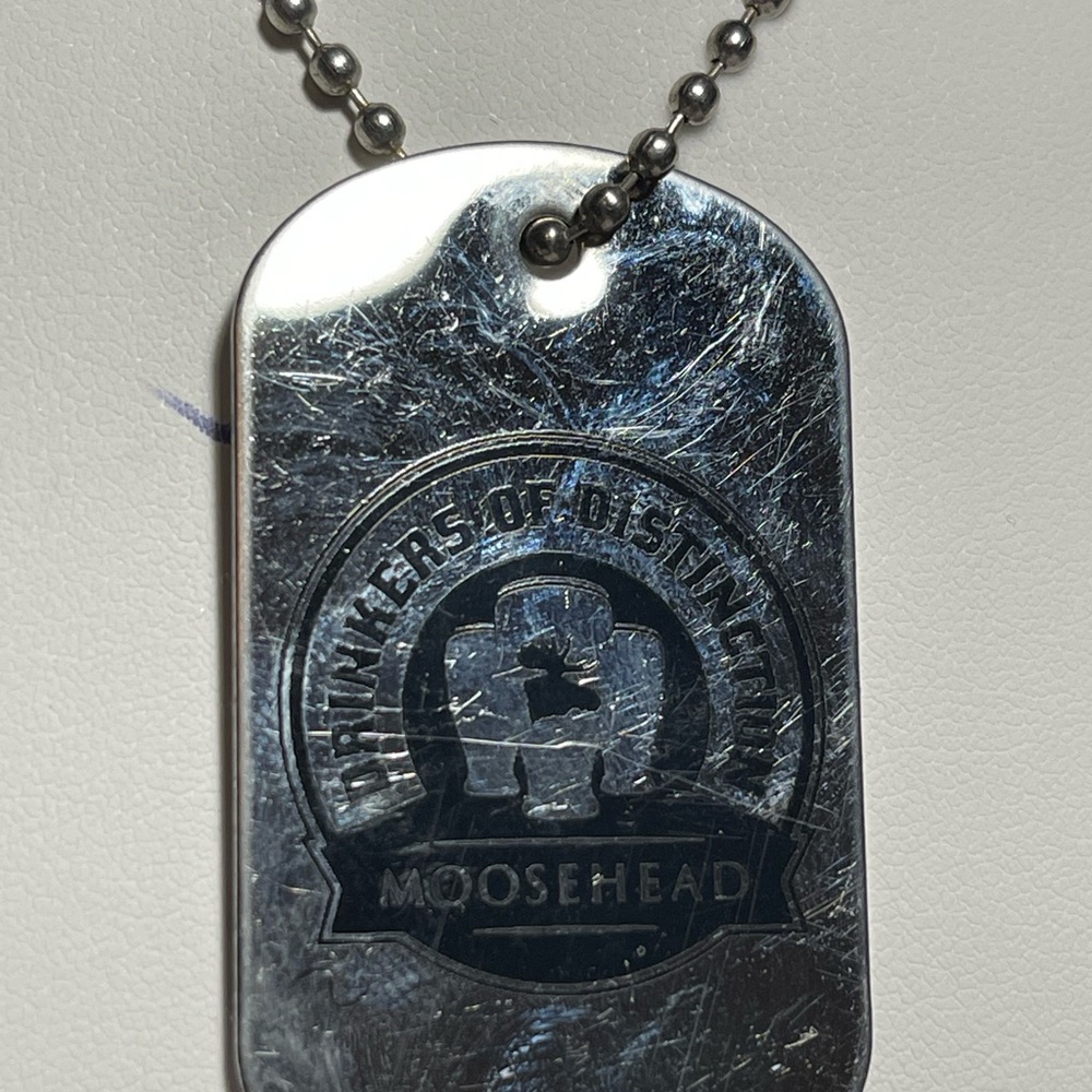 Moosehead Silver Dog Tag Necklace